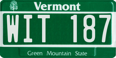 VT license plate WIT187
