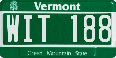 VT license plate WIT188