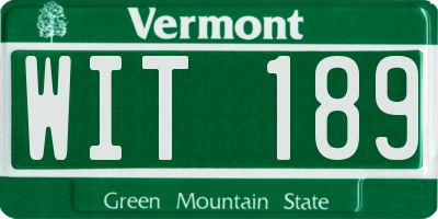 VT license plate WIT189