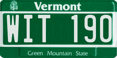 VT license plate WIT190