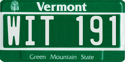 VT license plate WIT191