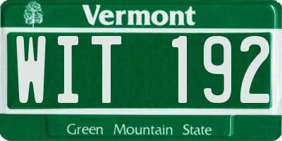 VT license plate WIT192
