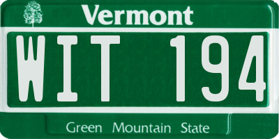 VT license plate WIT194