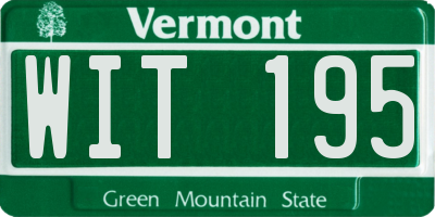 VT license plate WIT195