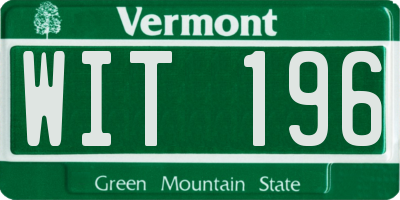 VT license plate WIT196