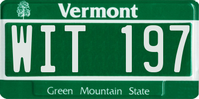 VT license plate WIT197