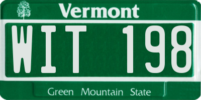 VT license plate WIT198