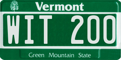 VT license plate WIT200