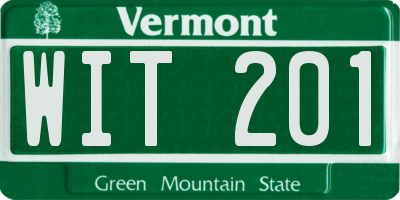 VT license plate WIT201