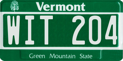 VT license plate WIT204