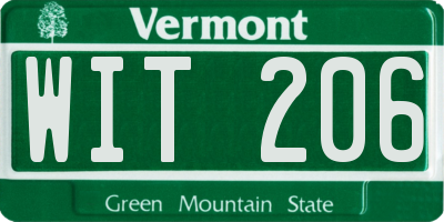 VT license plate WIT206