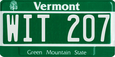 VT license plate WIT207