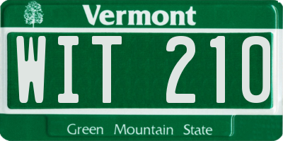 VT license plate WIT210