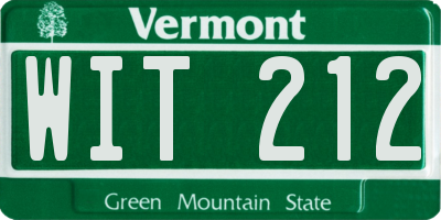 VT license plate WIT212