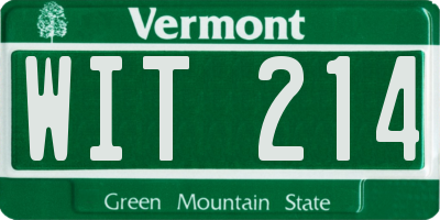VT license plate WIT214