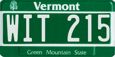 VT license plate WIT215