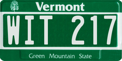 VT license plate WIT217