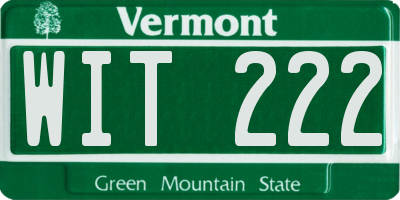 VT license plate WIT222