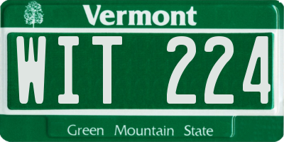 VT license plate WIT224