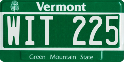 VT license plate WIT225