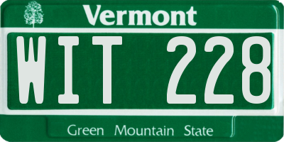 VT license plate WIT228