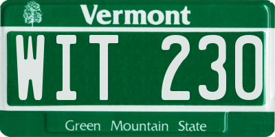 VT license plate WIT230
