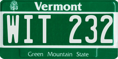 VT license plate WIT232