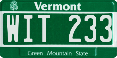 VT license plate WIT233