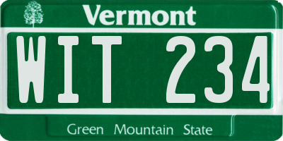 VT license plate WIT234