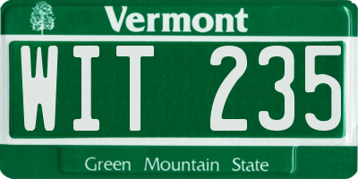 VT license plate WIT235