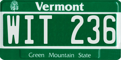 VT license plate WIT236