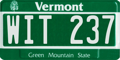 VT license plate WIT237