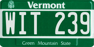 VT license plate WIT239