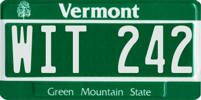 VT license plate WIT242