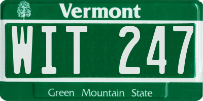 VT license plate WIT247