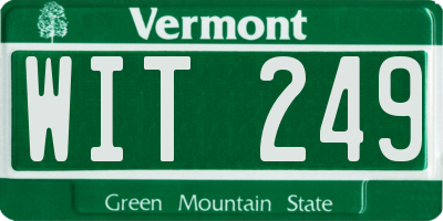 VT license plate WIT249
