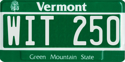 VT license plate WIT250