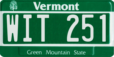 VT license plate WIT251
