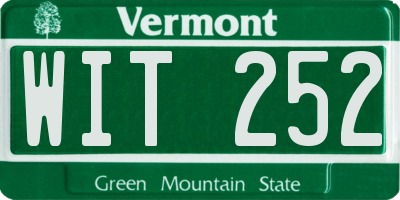 VT license plate WIT252
