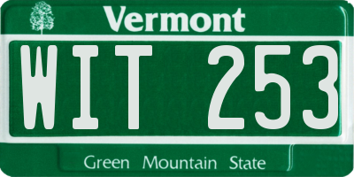 VT license plate WIT253