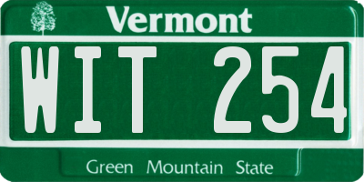 VT license plate WIT254