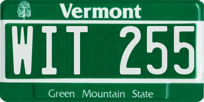 VT license plate WIT255