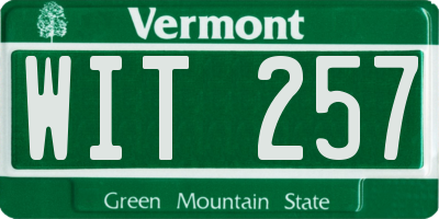 VT license plate WIT257