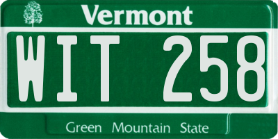 VT license plate WIT258