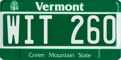 VT license plate WIT260
