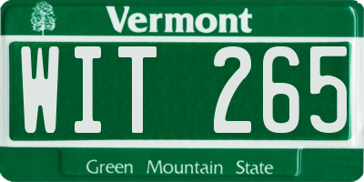 VT license plate WIT265