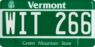VT license plate WIT266