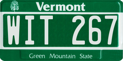 VT license plate WIT267