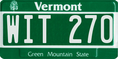 VT license plate WIT270