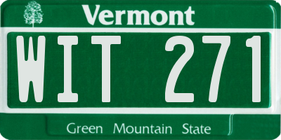VT license plate WIT271